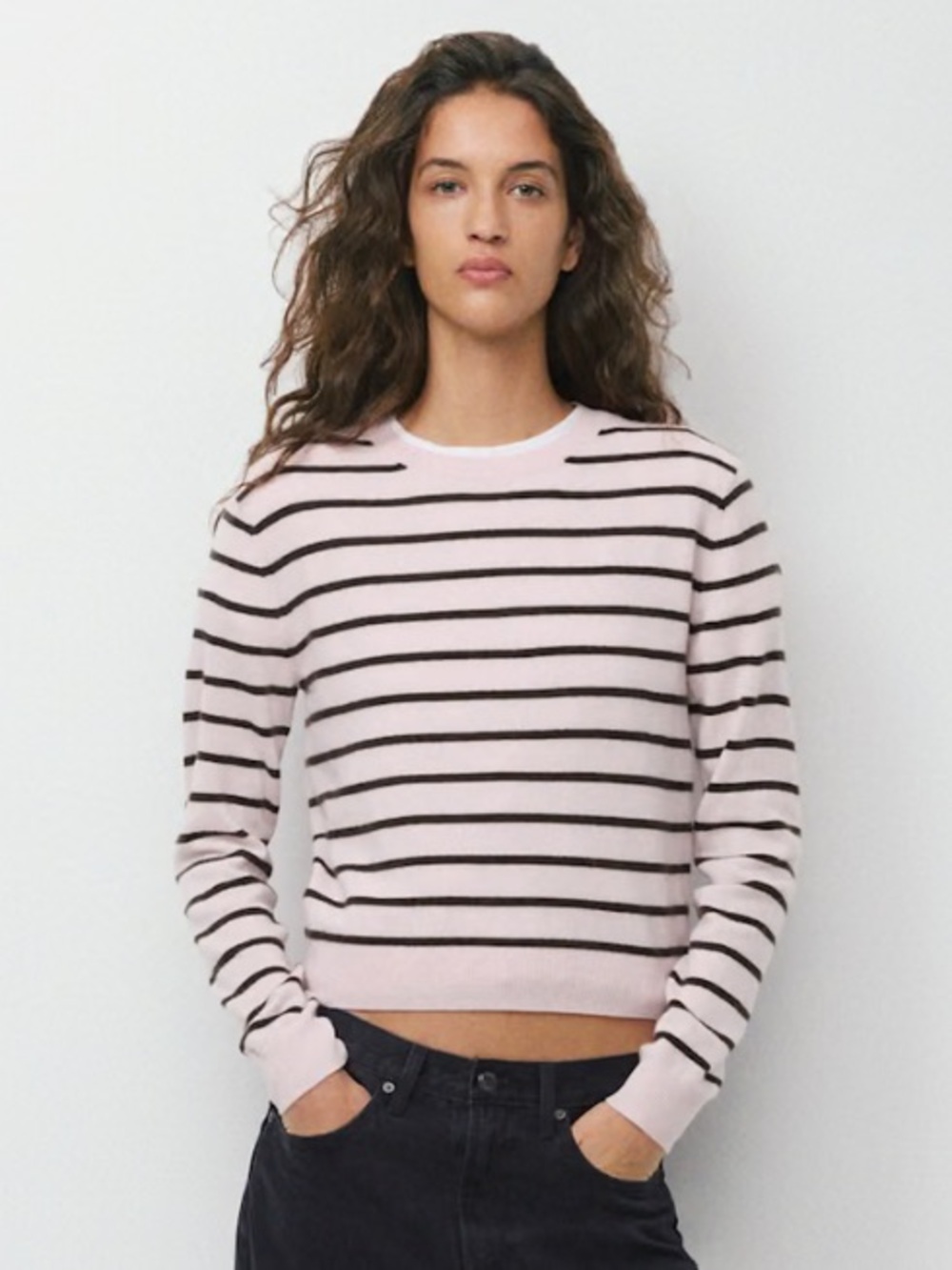 NWT Aritzia Bare 100% Cashmere Bloor Sweater - Mgnolia/Cacao Nib Brwn Size S